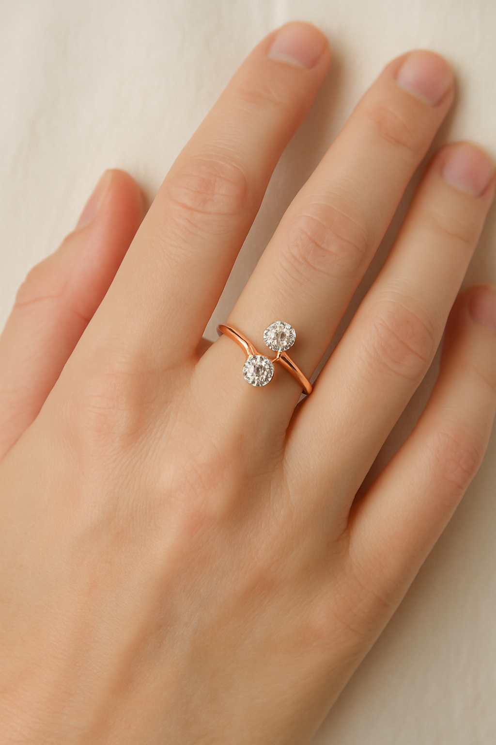 Charvieille Éclat – Dual Radiance Rose Gold Ring ✨