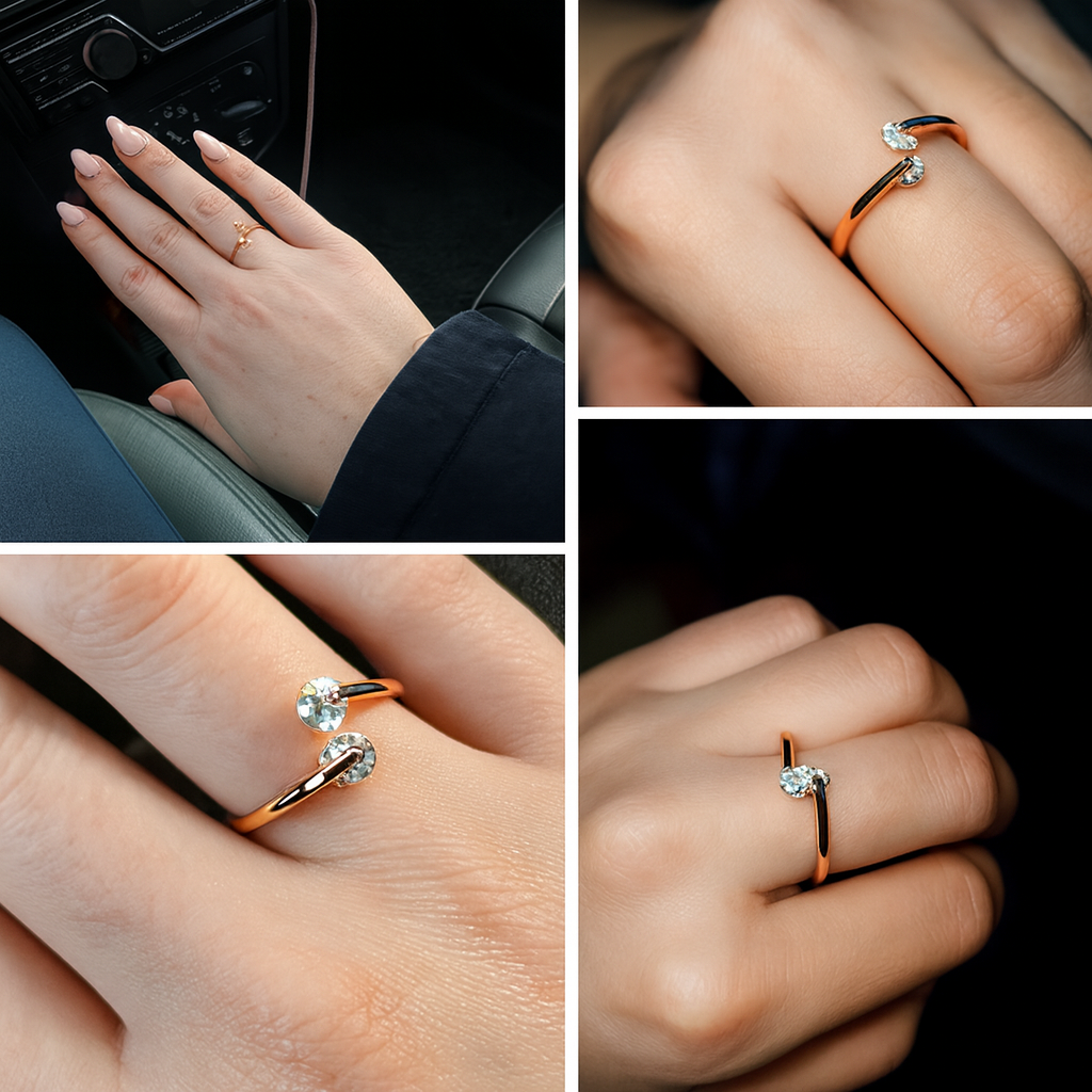 Charvieille Éclat – Dual Radiance Rose Gold Ring ✨